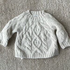 Zara 6-9 months ivory white chunky sweater